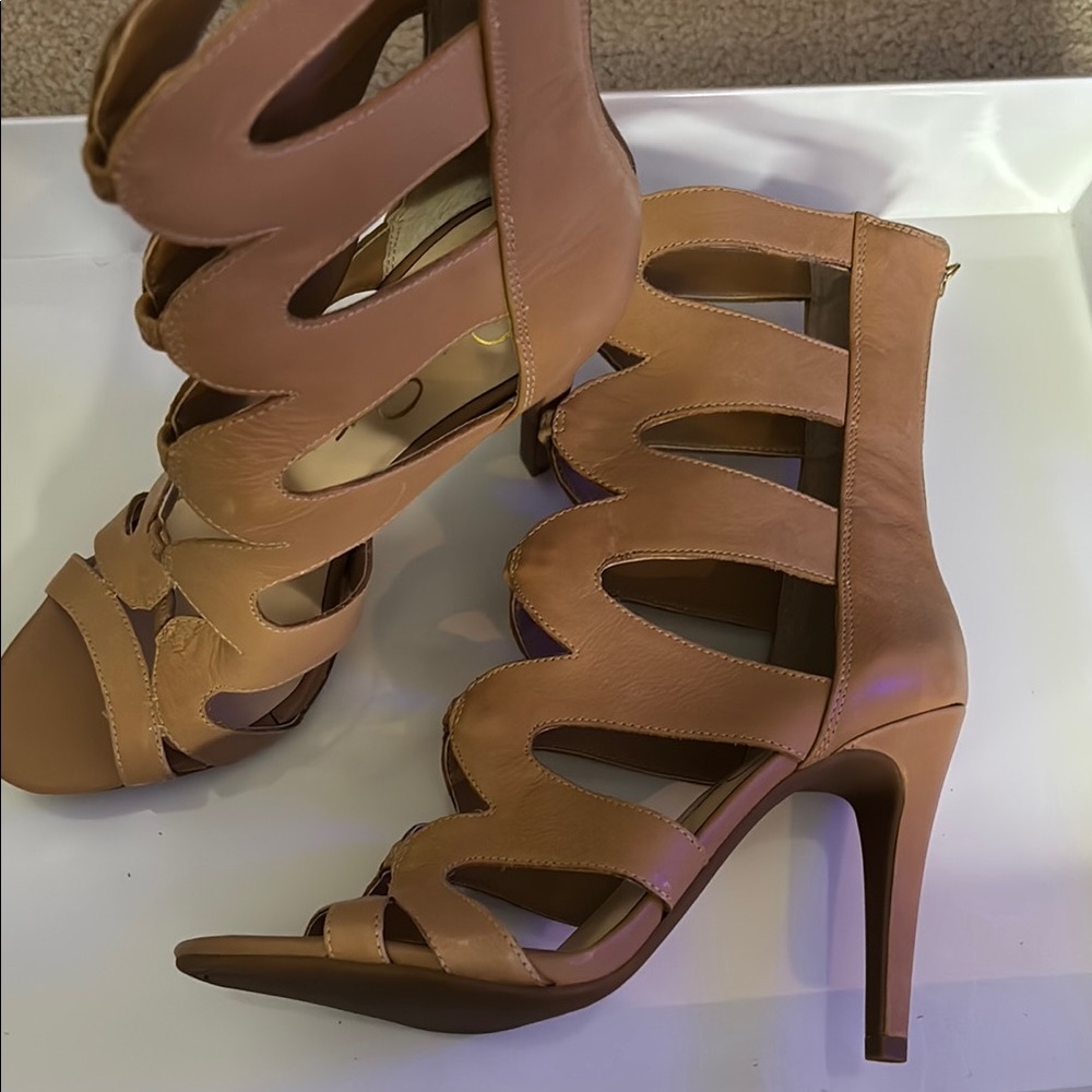 Jessica Simpson Tan Gladiator Heels
